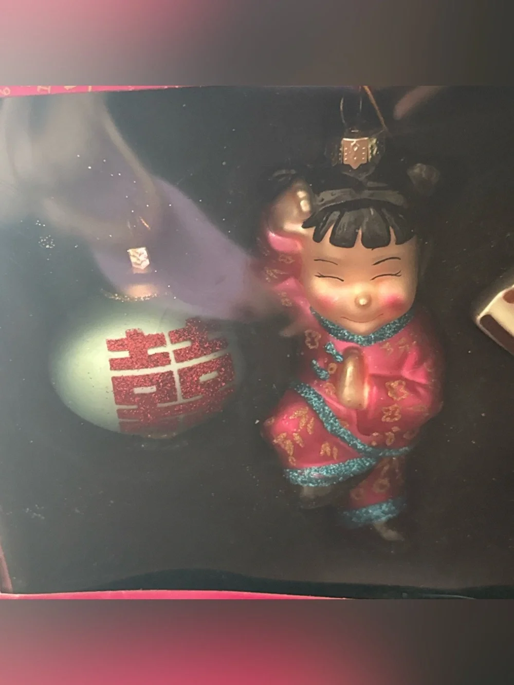 NWT World Market Destination Glass Ornament Collection CHINA Kung Fu Lantern Fan